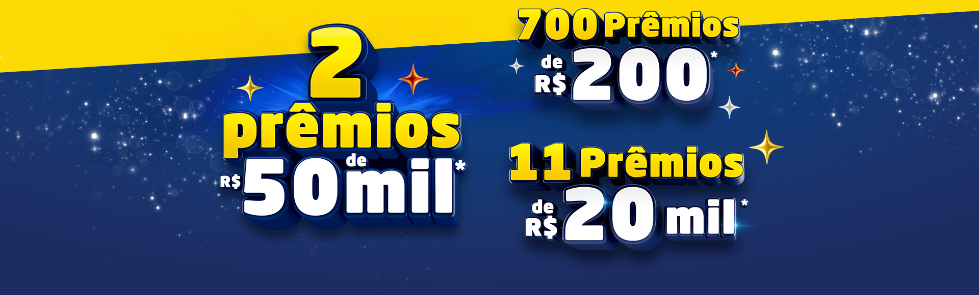 2 prêmios 50 mil 2 prêmios 50 mil