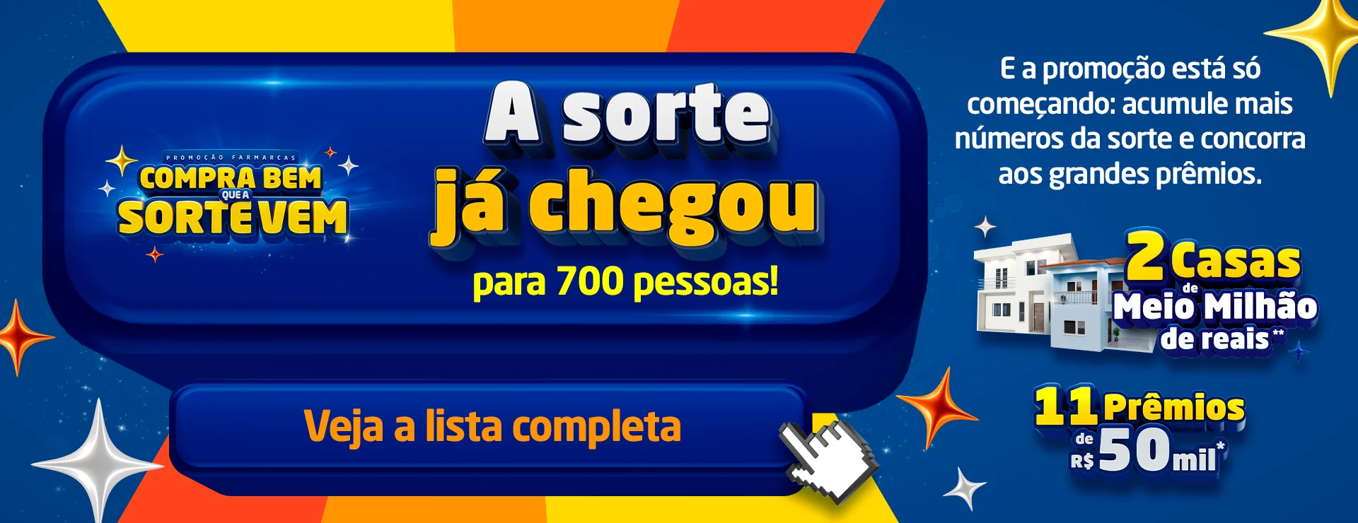 Banner promocional Compra Bem que a Sorte Vem