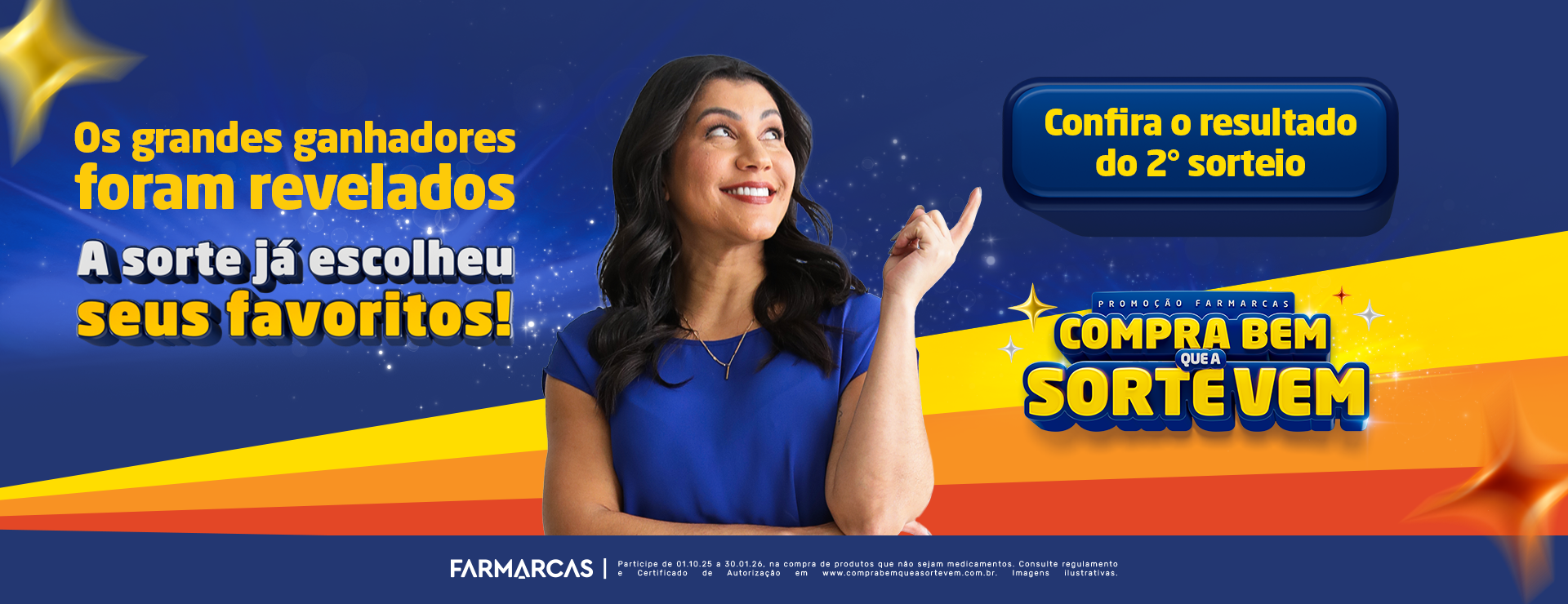 Banner promocional Compra Bem que a Sorte Vem